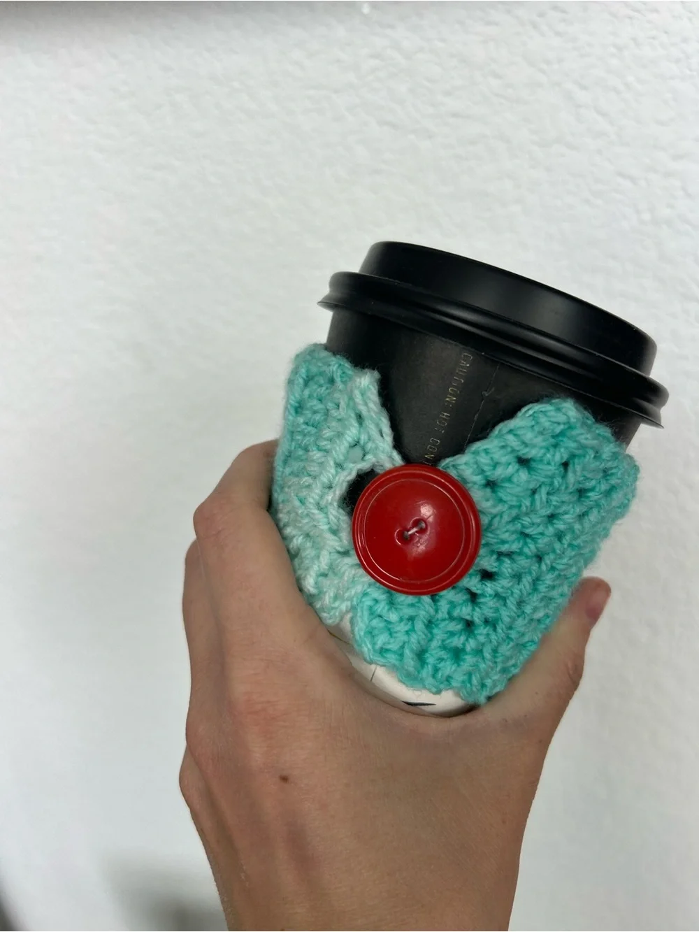 Crochet coffee cozy